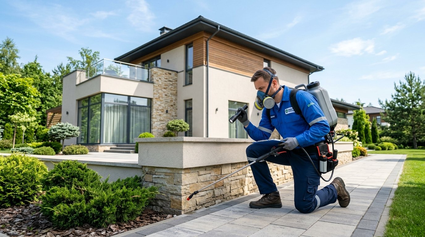 Safe Pest Control Specialist Treating Residential Property